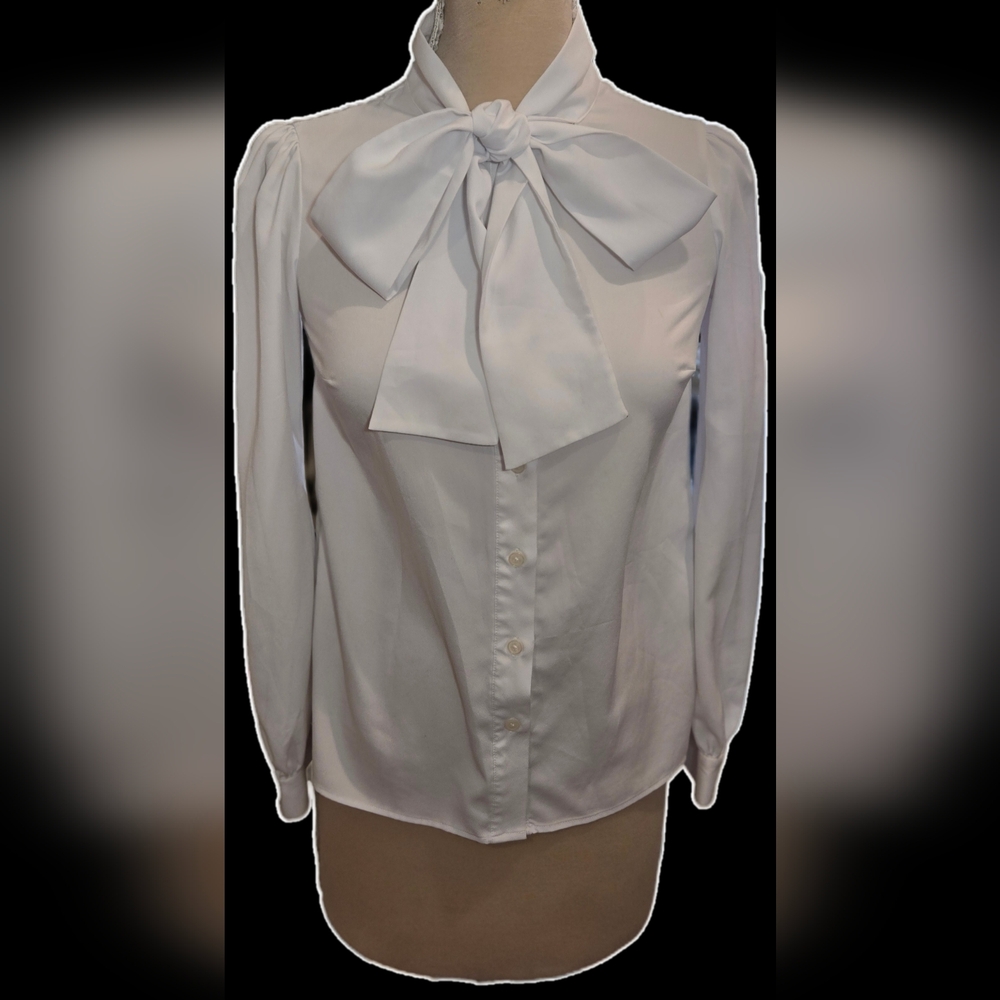 XS Michael Kors Pussybow Button-down Blouse